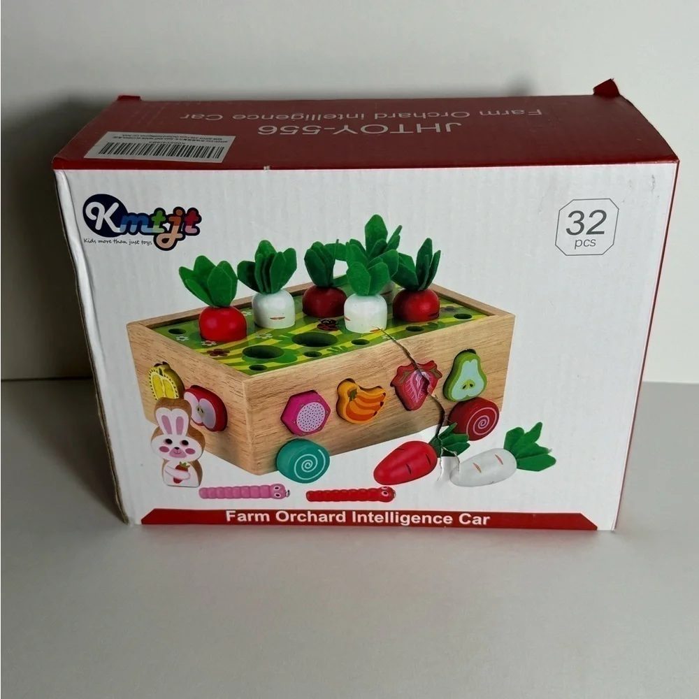 KMTJT Toddlers Wooden Toys Farm Orchard Intelligence Car New Open Box